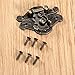 Dophee 1Pc 38x29mm Retro Vintage Decorative Cabinet Latches Hasp Pad Lock Clasp for Jewelry Wooden Box Case Chest