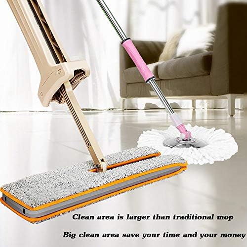 EOWQON® 360 Degree Spin Automatic Squeeze Double Sided Mop for Living Room Kitchen Drop Shipping