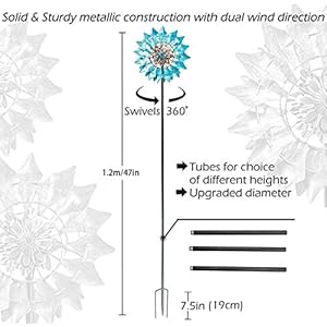 Depruies Campanas de Viento para el Exterior Molinillo de Jardín de
