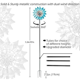 Depruies Campanas de Viento para el Exterior Molinillo de Jardín de