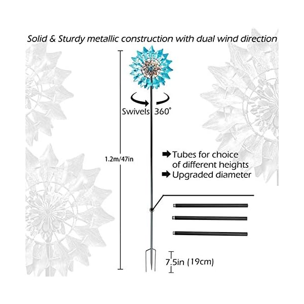 Depruies Campanas de Viento para el Exterior Molinillo de Jardín de