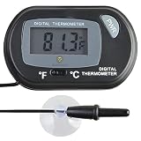 SunGrow LCD Digital Betta Thermometer, 2.3x1.5 Inches, Accurately Reads Tank Water Temperature, Maintains Betta's Native Habitat, Comes with 2 Suction Cups and Battery