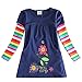 VIKITA toddler girl flower dress cotton long sleeve H5802NAVY little girls dresses 5-6 Years