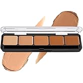 Graftobian HD Glamour Crème Foundation Palette (Warm #2) - High Definition 5 Color Makeup Palette, Cream Based Foundation Concealer and Contour Palette, Full Coverage - Medium Warm Skin Shades