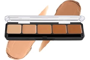 Graftobian HD Glamour Crème Foundation Palette (Warm #2) - High Definition 5 Color Makeup Palette, Cream Based Foundation Concealer and Contour Palette, Full Coverage - Medium Warm Skin Shades