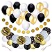 Black and Gold Party Decorations for Birthday or Wedding Anniversary - 37 Pack - Make Him an Unforgettable Going Away Event with Honeycomb Supplies - Great for 25th 30th 40th 50th or 60th Celebration primary