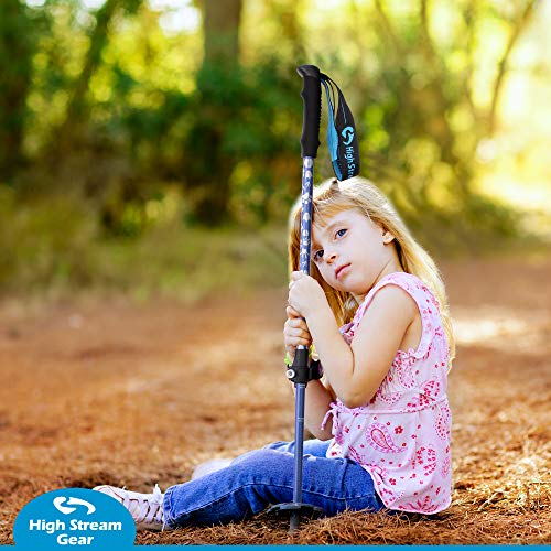 Kids Hiking Poles Adjustable Telescopic Trekking Poles for Children Includes 2 Collapsible