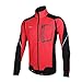 ARSUXEO Winter Thermal Fleece Cycling Jacket Windproof 14D Red Size Large
