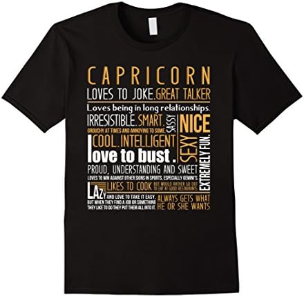 Men's Capricorn T-shirt , Capricorn Loves to joke Great Talker Nic XL Black
