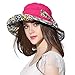 Women Wide Brim Sun Hat Summer Outdoor Foldable Beach Cap Rose Red