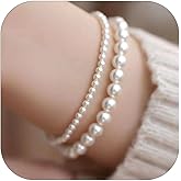 Pearl Bracelets for Women Pearl Beaded Bracelet Dainty Gold Chain Jewelry Gifts Wedding Jewelry for Brides Bridesmaid