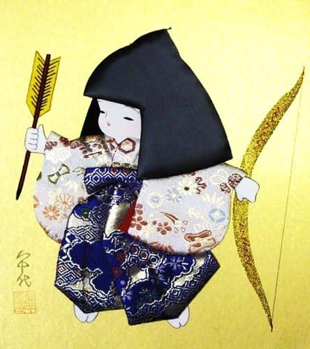 Amazon 日本製 和雑貨 和風インテリア 五月の節句 端午の節句 節句人形 五月人形 兜タペストリー 押絵色紙 弓と童 掛け軸 おもちゃ