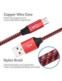 Bynccea - Cable micro USB 2.0 de alta velocidad para carga y sincronización de teléfonos móviles