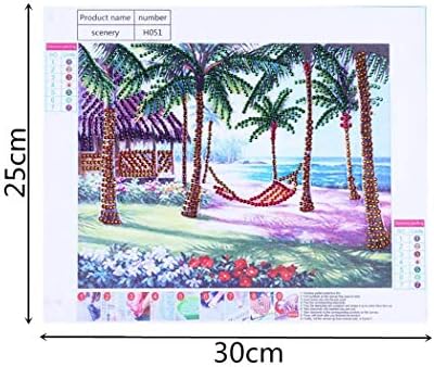 Askong 5D DIY Diamond Painting Kit Various shapes Round Drill Crystal Rhinestone Arts Craft Canvas Supply for Home Wall Decor Embroidery Cross Stitch Paintings (Hawaiian landscape ,9.8*11.8 in)