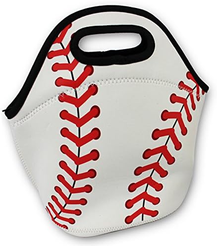 KNITPOPSHOP Baseball Zipper Cooler Lunch Bag Insulated Gifts Washable Neoprene
