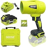 SEESE Turbo Jet Leaf Blower: Cordless Leaf Blower for Yard Leaves, Driveway Sand & Car Drying - 1000,000 RPM High Speed with Ergonomic Handle for Easy Operation