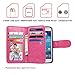 Samsung Galaxy S4 mini Case, xhorizon TM Premium Leather Folio Case [Wallet Function] [Magnetic Detachable] Fashion Wristlet Lanyard Hand Strap Purse Soft Flip Book Style Multiple Card Slots Cash Compartment Pocket with Magnetic Closure Case Cover Skin ZA5 for Samsung Galaxy S4 mini (I9190) - Rose Red