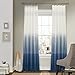 Vue Arashi Modern Boho Decorative Ombre Rod Pocket Window Curtain for Living Room (1 Panel), 52 in x 84 in, Indigo