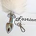 Fosrion Versatile Tail Stainless Steel Fox Tail: Sensual Anal Plug & Stylish Keychain (Small Plug, White)