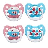 Dr. Brown's 4 Piece Prevent Classic Shield Stage 3 Pacifier, Pink, 12 Plus Month