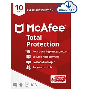 McAfee Total Protection 2022 | 10 Device | Antivirus Internet Security Software | VPN, Password Manager, Dark Web…