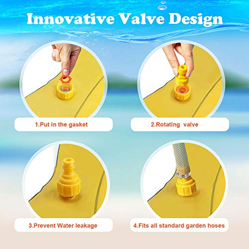 Candywe Splash Pad Kids Toys, 68" Sprinkle and Splash Play Mat Pad Toy for Children Infants Toddlers Boys Girls and Kids,Water Toys for Summer Fun Backyard Water Play Mat Outside Toys for Kids