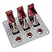 Pilot Automotive PL-SW53R Performance 3 Row Red Anodized Safety Cover Toggle Switch with Red Indicator Lights