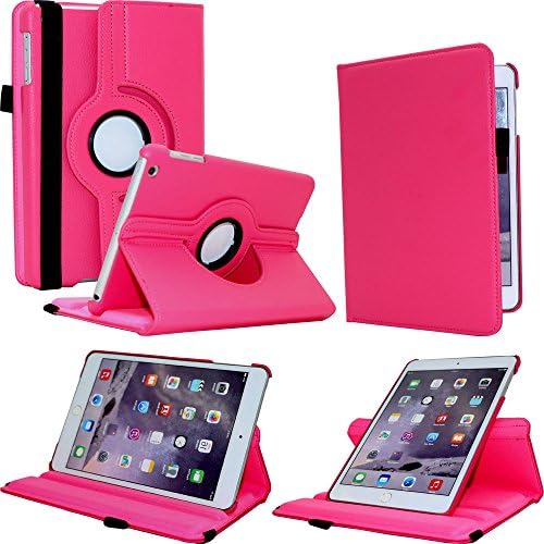 FIII iPad mini 4 Case - 360 Rotating Smart Stand Shockproof Cover with Stylus Pencil Holder and Auto Sleep Wake Feature for 2015 Apple mini 4 iPad 7.9 inch Tablet (PU Rose Red)