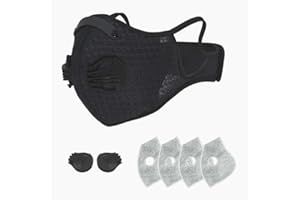 Adjustable Reusable Sports, Dust Face Mask with 4 Replaceable Carbon Activated Filters