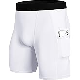 SPVISE 1 or 3 Pack Men's Compression Shorts with Pocket Spandex Underwear Workout Gym Shorts Active Running Basketball Shorts