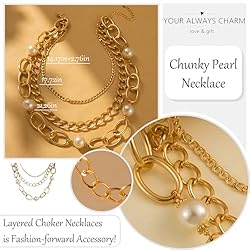 Pearl Necklace Gold Chain Necklace Layered Gold
