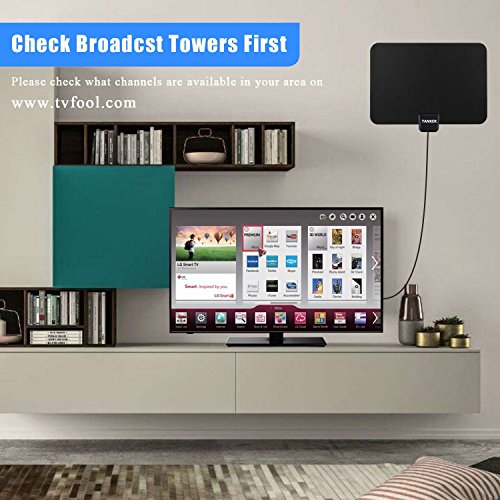 Tanker-50-Mile-Range-Amplified-TV-Antenna-with-Detachable-Amplifier-Signal-Booster-for-High-Performance-and-10ft-Coaxial-CableBlack