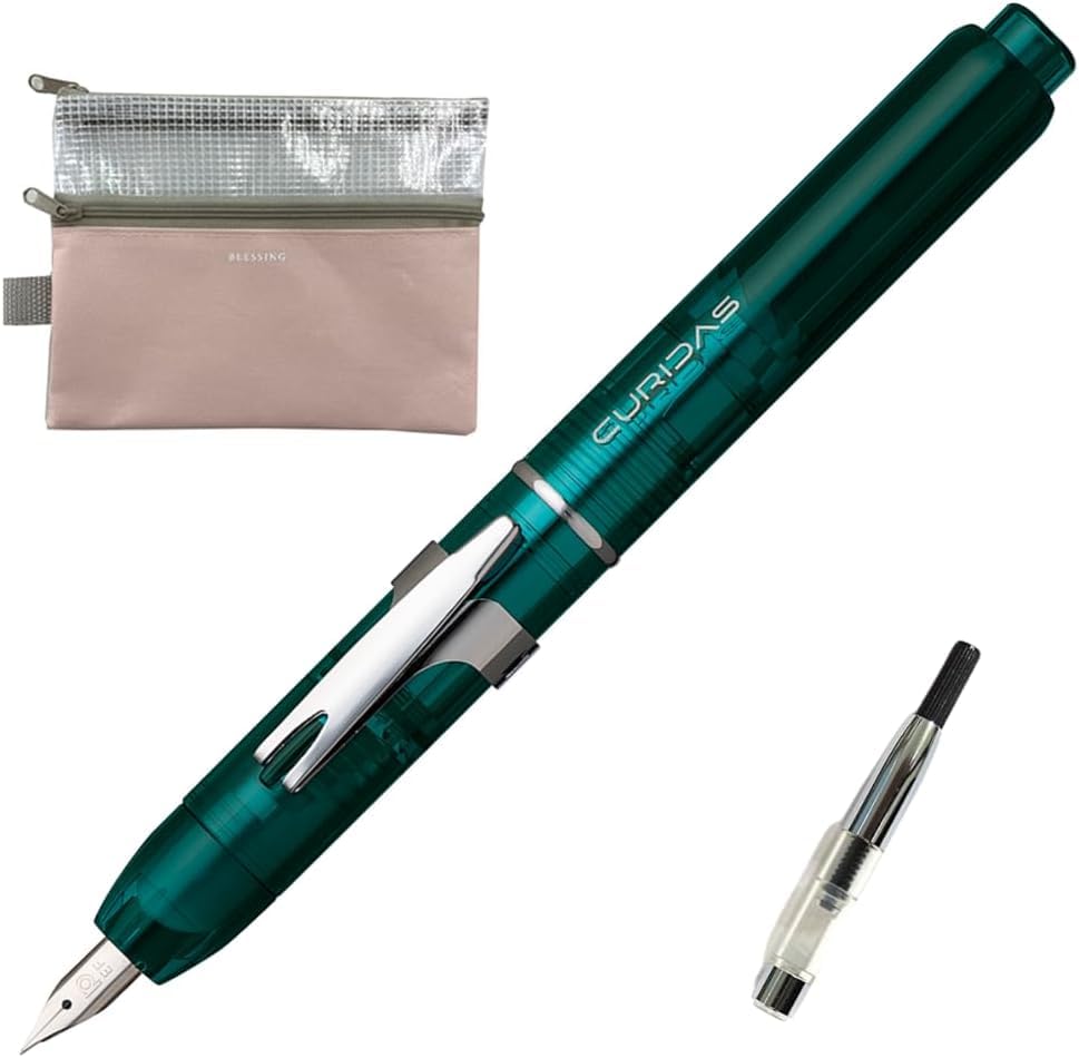 Platinum Curidas PKN7000 Full Nib Pen with Converter Set (#43 Urban Green, EF (Extra Fine))