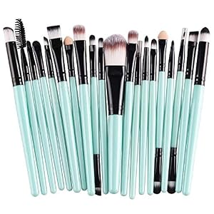 CINIDY 20 pcs Makeup Brush Set tools Make-up Toiletry Kit Wool Make Up Brush Set (Black)