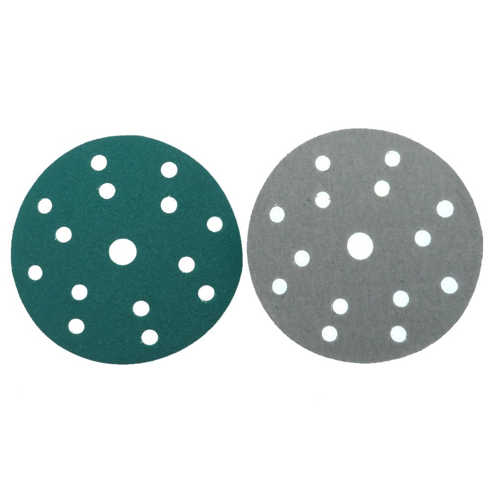 Boxonly Sanding Discs Pads 150mm 15 Hole Sandpaper Hook and Loop Discs 80/120/180/240/320/400/800 Grits 20Pcs