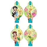 Disney Tinkerbell Blowouts Birthday Party Noisemaker Toy Favour (8 Pack), Blue/Green, 5 5/8