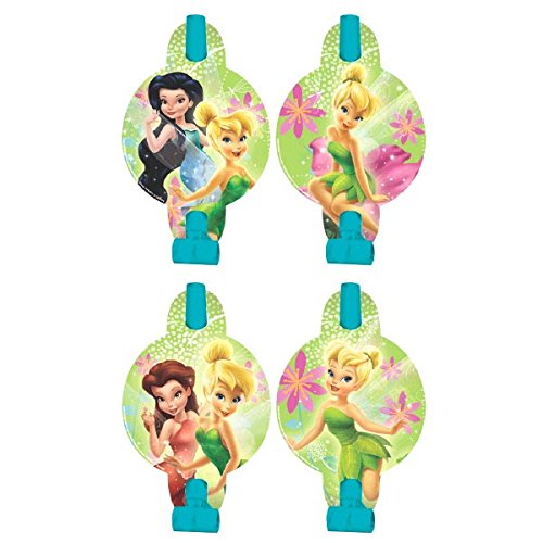 Disney Tinkerbell Blowouts Birthday Party Noisemaker Toy Favour (8 Pack), Blue/Green, 5 5/8