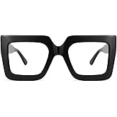Zeelool Stylish Thick Oversized Square Blue Light Blocking Glasses for Women 100% UV400 Protection Brandon VFP0306