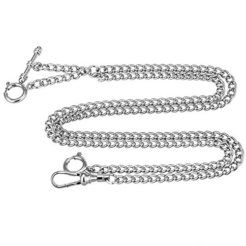 ManChDa Pocket Watch Double Albert Chain TBar Watch Chain Link 16 Inch