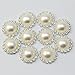 LOKMAN 36 Pcs Beige Crystal Rhinestone Pearl Craft Beads Buttons For DIY Jewelry Making, Wedding DIY Supplies, Clothes Decoration and Other DIY Craft Projects (36 Pcs)