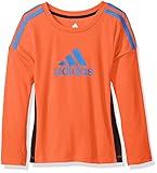 adidas Little Boys' Toddler Performance Logo Long Sleeve Tee Shirt, Solar Red, 2T