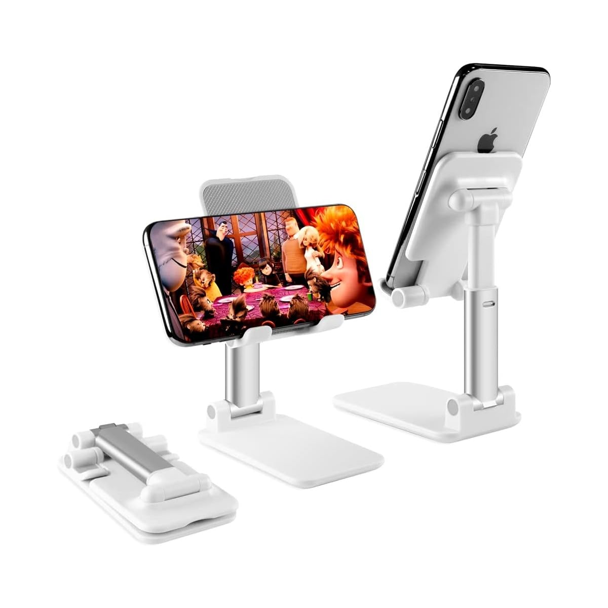 micros2u Portable Mobile Phone Stand Desktop Holder Table Desk Mount For iPhone iPad Tablet (WHITE)