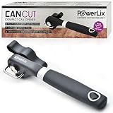 Taisk 1 Day Sale PowerLix Stainless Steel Manual Soft Grips Handle, Ergonomic Smooth Edge, Side Cutting can Opener, Lid Lifter That Won't T, Canopener