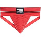 GOLBERG G Athletic Supporter - Naturally Contoured Waistband - (Cardinal Red, Small Slim / 24-28 Waist)