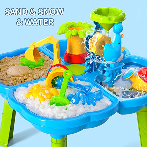 Bennol Kids Sand Water Table Toys for Toddlers, 4 in 1 Outdoor Sand and