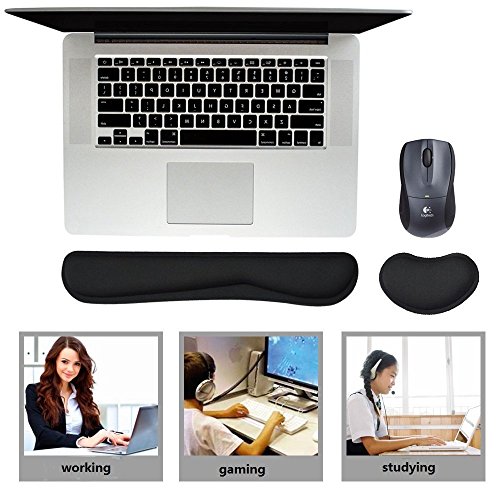Timedmall Keyboard Wrist Rest Pad and Mouse Wrist Rest Support Mouse Pad for Computer and Laptop Mac Durable Comfortable Lightweight Non Slip Pad For Easy Typing Pain Relief Office Home Use