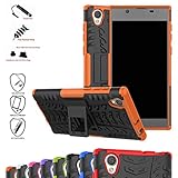 Sony Xperia L1 Case,Mama Mouth Shockproof Heavy Duty Combo Hybrid Rugged Dual Layer Grip Cover with Kickstand for Sony Xperia L1 (with 4 in 1 Packaged),Orange