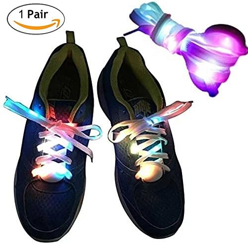 1 Pair of LED Light Up Waterproof Shoelaces shoestrings for Dancing Hip-hop Cycling Running Hiking Skating Sport - Multicolor