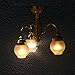 Chandelier Model - TOOGOO(R)1:12 Dollhouse Brass Chandelier 3 arm Lamp LED Ceiling Lamp Glass Shade
