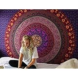 Purple Mandala Tapestry Wall hanging Hippie Tapestry Bohemian Tapestries Psychedelic Tapestry Blanket Bedding Bedspread Dorm Tapestry Bedding (Twin (54 X 84 inches approx)(137 X 213 cms), Purple)
